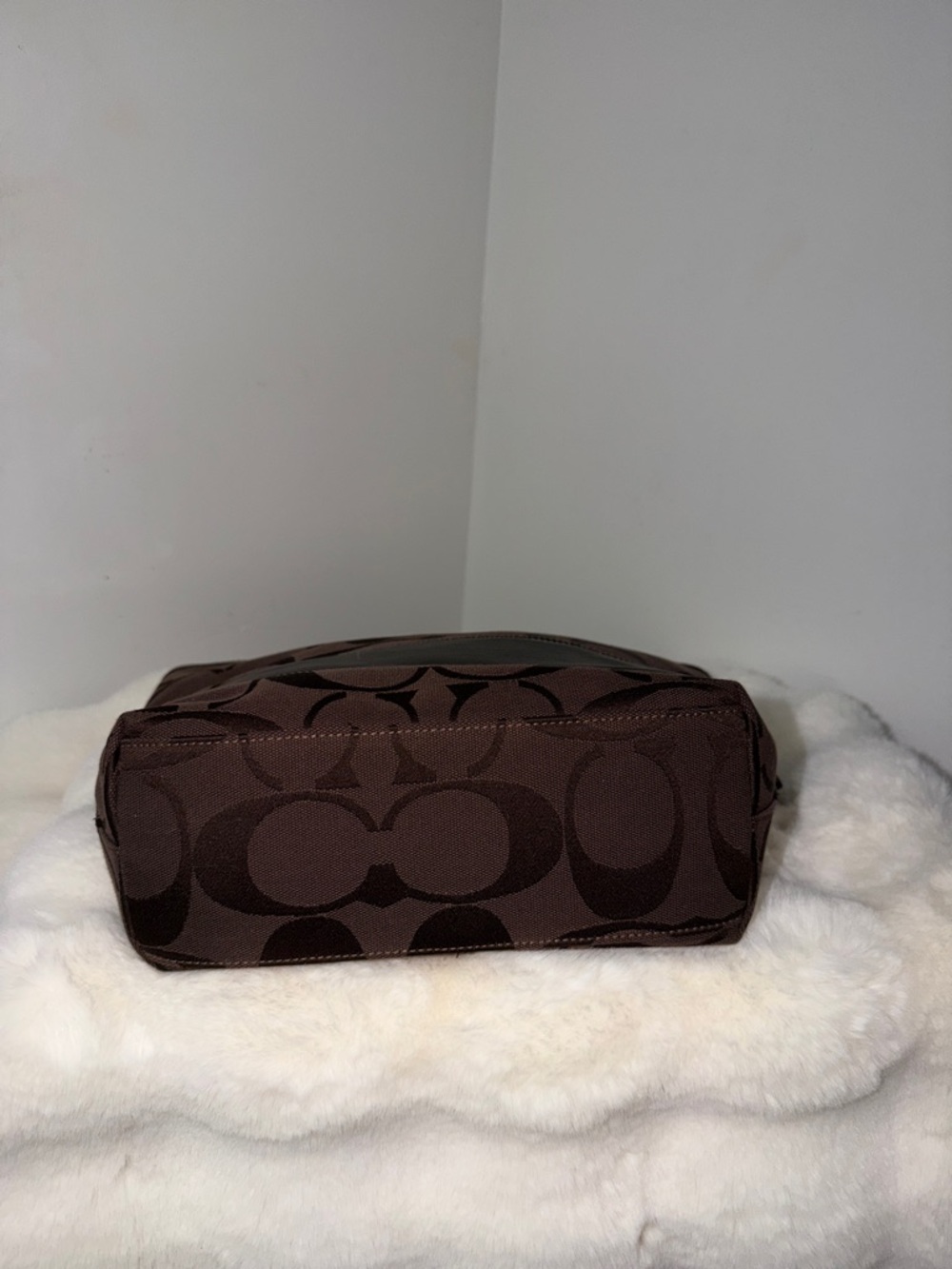 Coach Dark Brown Signature Canvas Tote with Cherry Charm - Picture 4 of 6